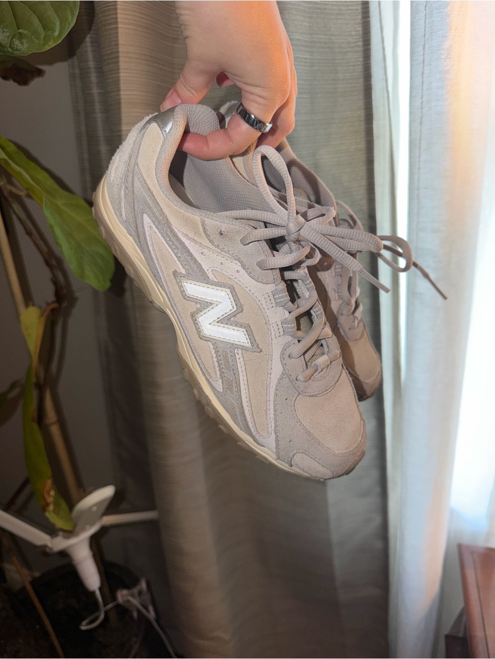 New Balance Women's Light Gray Suede Sneakers